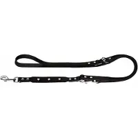Hunter Magic Star verstelbare leren hondensnoer 18/200cm Zwart