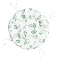 vidaXL Zitkussen rond bladpatroon Ø 60x11 cm oxford stof