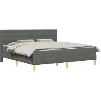 vidaXL Bedframe met matras Donkergrijs 180 x 200 cm Stof