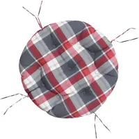 vidaXL Zitkussen rond ruitpatroon Ø 60x11 cm oxford stof rood