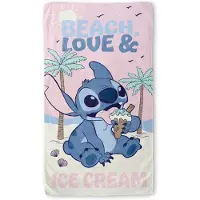 Disney Stitch Strandlaken Ice Cream – 70 x 140 cm – 100% Polyester – Sneldrogend – Kinderstrandlaken