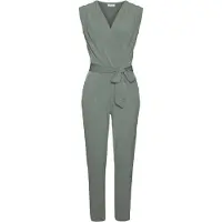 LASCANA Jumpsuit van kreukvrije stof, elegante jumpsuit in wikkeloptiek, strijkvrij (Met een bindceintuur) | Maat 38