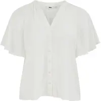 We fashion - Dames blouse met jacquard-print - Curve - Regular fit - Gebroken wit - Livaeco Viscose - Plus Size Maat: 48