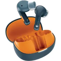 Fresh 'n rebel Twins Fuse 2 - Draadloze oordopjes - Noise Cancelling oortjes met 36 uur speeltijd - Met Microfoon en App - Steel Blue + Flaming Orange