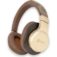 GUESS Bluetooth 5.3 Draadloze Koptelefoon, On-Ear, 4G Script, Metaal, Bruin