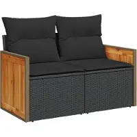 vidaXL Tuinbank Set 11 st 11-Aantal zitplaatsen Zwart