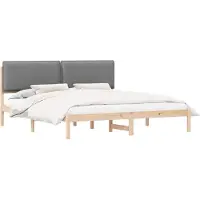 vidaXL Bedframe met Gevoerde Hoofdbord Lichtgrijs 180 x 200 cm