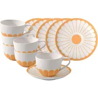 Villeroy & Boch Cappuccinotassen mit Untertassen Fleur Couleur 300 ml Set van 6