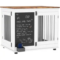 PawHut Hondenbench Meubels - Spaanplaat - 80x60x70cm - Wit