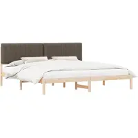 vidaXL Bedframe met Gevoerde Hoofdbord Taupe 200 x 200 cm