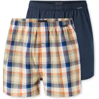 Schiesser Boxershorts ' Multipack ' donkerblauw / grijs / oranje / offwhite