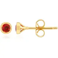 Cavill - Zilveren Oorbellen - 925 Sterling Zilver Verguld - Avondrood Tanzaniaanse Saffier 0 267 ct - Ronde Oorknopjes 3 mm Elegant Sieraad