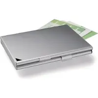 Durable BUSINESS CARD BOX duo visitekaarthouder Aluminium Zilver