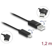 DeLOCK USB 2.0 Cable Type-A male to USB Type-C male rotatable with Fast Charging 60 W 1.2 m
