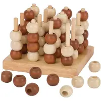 Goki Spel - Spel Tic Tac Toe 3D - 13X13X8.5Cm - Hout - 6 Jaar