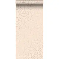 ESTAhome behang art deco bogen licht perzikroze en roségoud - 53 cm x 10.05 m - 139216