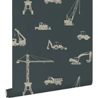 ESTAhome behang voertuigen vergrijsd donker blauw - 53 cm x 10.05 m - 139973