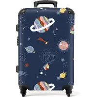 NoBoringSuitcases.com - Kinderkoffer jongen - Kindertrolley jongens - Ruimte - Koffer kind groot - Rolkoffer lichtgewicht - Reiskoffer met 4 wielen - Grote trolley XL - 20 kg bagage