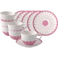 Villeroy & Boch Cappuccinotassen mit Untertassen Fleur Couleur 300 ml Set van 6