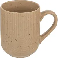 Secret De Gourmet koffie mok Memphis - 1x stuks - beige - 300 ml - drink mokken - keramiek - met stijlvol motief