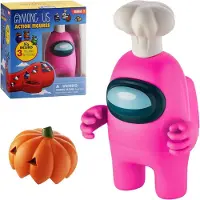 Toikido Among Us Actie Figuren Pink Crewmate - Inclusief 3 Accessoires - 11,5 cm - Serie 2