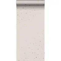ESTAhome behang sterretjes oudroze en goud - 53 cm x 10.05 m - 139260