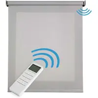 STORESDECO - Motorgecontroleerd Screen rolgordijn met aluminium afwerkingen, Grijs 200x180 cm