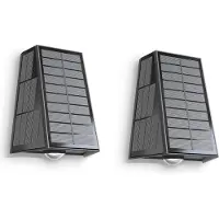 Calex Matera Solar Wandlamp - 2 Stuks - Up & Down Tuinverlichting - Zonne-energie - Warm Wit Licht - Zwart