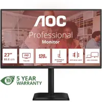 AOC U27B3M 27-inch UHD-monitor, luidsprekers, HDR10 (3840x2160, 4K, 60 Hz, 2x HDMI, DisplayPort) zwart
