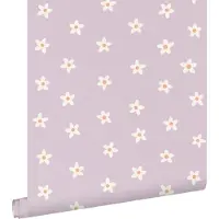 ESTAhome behang madeliefjes lila paars - 53 cm x 10.05 m - 131114