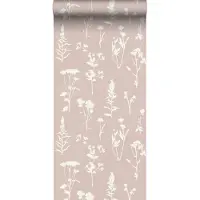 ESTAhome behang veldbloemen zacht roze - 53 cm x 10.05 m - 139393