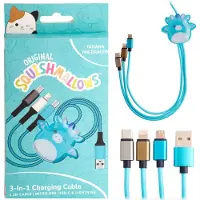 Ginza.se Squishmallows - Tatiana - 3-in-1 oplaadkabel - 1,2m - USB-C - Lightning - Mini-USB