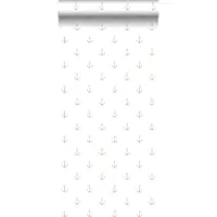 ESTAhome behang ankers wit en zilver - 53 cm x 10.05 m - 138964