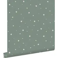 ESTAhome behang sterretjes vergrijsd groen - 53 cm x 10.05 m - 139689