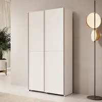 Meubella - Helvar - Kledingkast met schuifdeuren - Wit - 100x39x191 cm