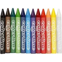 Creativ Company Waskrijtjes 12x - kleuren mix - waskrijtjes - wascokrijtjes