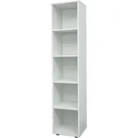 Vdd Witte Badkamerkast - 5 Open Vakken - Kolomkast voor de Badkamer/Slaapkamer/Hal - 150x32x30cm - Wit