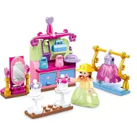 Sluban Girls Dream Vintage Kledingwinkel bouwspeelgoed kinderen vanaf 6 jaar – Constructiespeelgoed modelbouw winkelset – bouwdoos met 103 bouwstenen en 1 minifiguur – M38-B0903