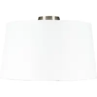 QAZQA Moderne plafondlamp staal met witte kap 45 cm - Combi