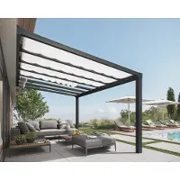 GartenHaus GmbH Palram-Zonnescherm Voor Terrasoverkapping Stockholm Wit 340x520cm