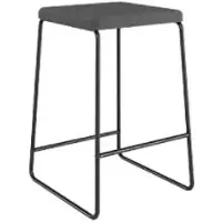 Meet by Paperflow barkruk MEDSO, afneembare stoffen bekleding, zithoogte 750 mm, tot 110 kg, polyester/staal, antraciet-matzwart, 2 stuks