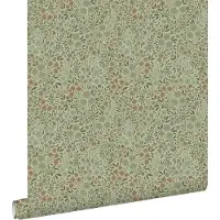 ESTAhome behang bloemetjes vergrijsd groen - 53 cm x 10.05 m - 139699