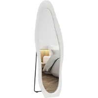 HOMCOM -Ganzkörperspiegel-Glas, Polyester-50L x 4B x 160H cm-Weiß