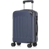 YONSLY Handbagage Koffer - 66cm - 66 L - TSA Slot - 360° Draaibare Wielen - Trolley - Donkerblauw