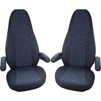 BREMER SITZBEZÜGE Premium Camper stoelhoezen voor ISRI WMI706 in Zwart/Blauw (2 losse stoelen)