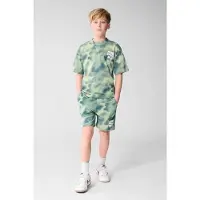 Shoeby T-shirt met backprint groen Jongens Katoen Ronde hals All over print - maat 158/164