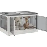 HOMCOM -Aufbewahrungsbox-Kunststoff-60L x 42B x 34Hcm-Weiß