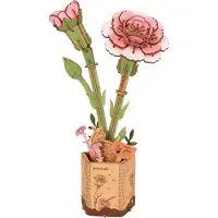 Robotime houten 3D puzzel - Pink Carnation