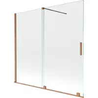 Mexen Velar badwand vouwdouchewand 2-delig schuifbaar 170 x 150 , transparant, geborsteld koper - 896-170-000-01-65