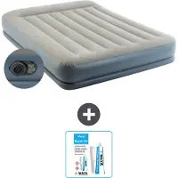 Intex Luchtbed - 2-Persoons - 152 x 203 x 30 cm - Grijs - Inclusief pomp - Reparatieset